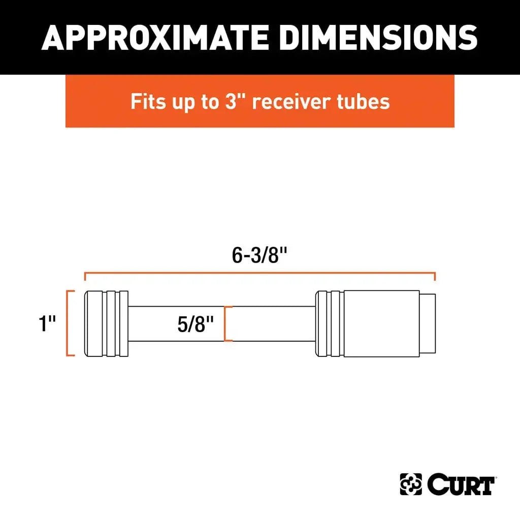 CURT 23025 5/8" Hitch Lock (3" Receiver, Barbell, Chrome) - View 4
