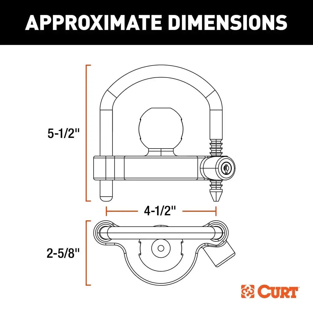 CURT 23090 Universal Trailer Coupler Lock - View 3