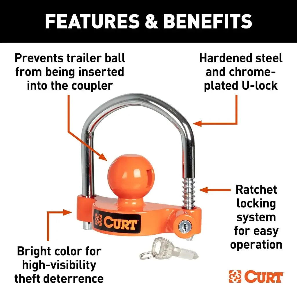 CURT 23092 Hitch & Coupler Lock Set, 2" or 2-1/2" Receivers, 1-7/8" to 2-5/16" Couplers - View 3