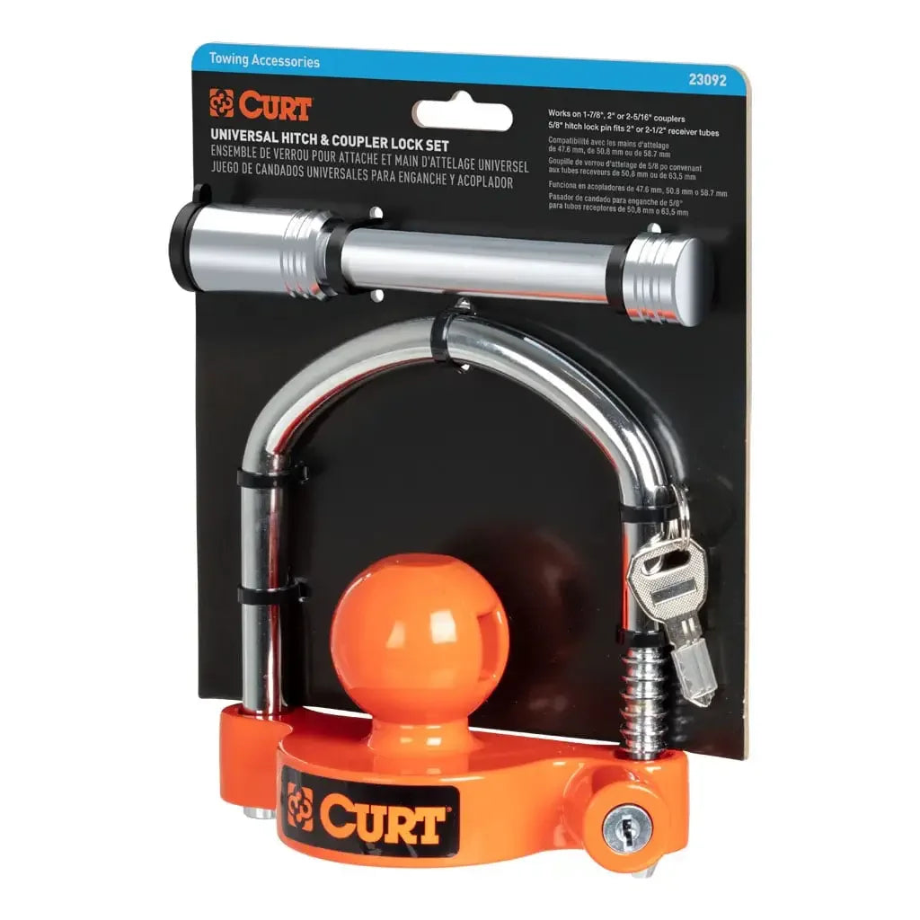 CURT 23092 Hitch & Coupler Lock Set, 2" or 2-1/2" Receivers, 1-7/8" to 2-5/16" Couplers - View 9
