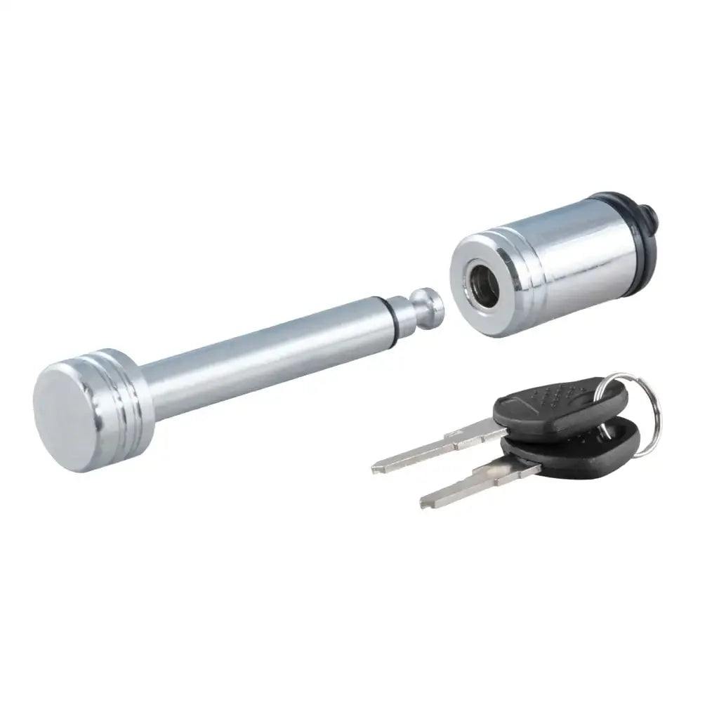 CURT 23501 1/2" Hitch Lock (1-1/4" Receiver, Barbell, Chrome) - View 1