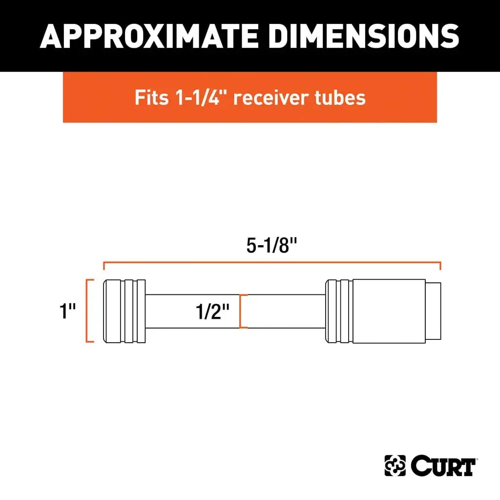CURT 23501 1/2" Hitch Lock (1-1/4" Receiver, Barbell, Chrome) - View 2