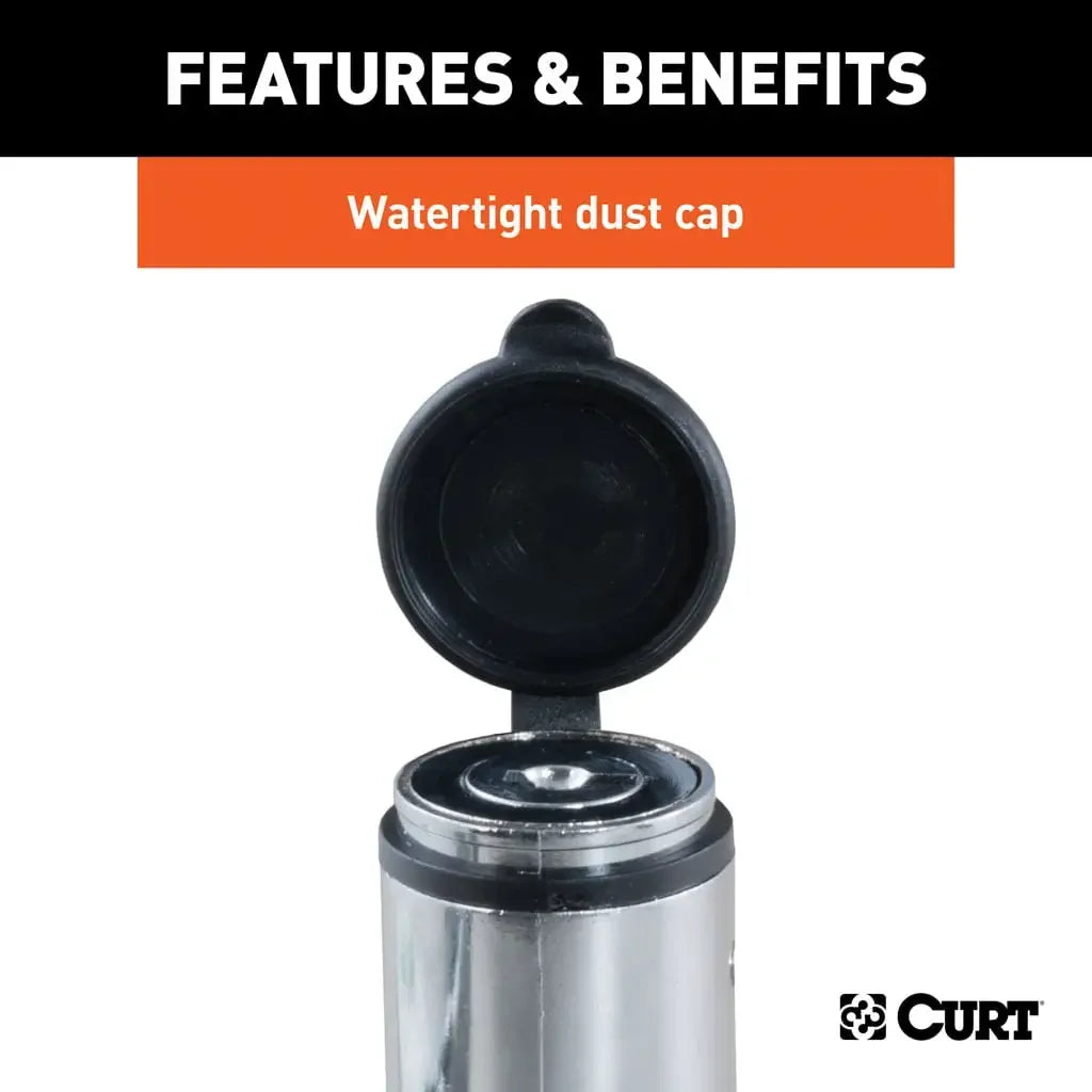 CURT 23501 1/2" Hitch Lock (1-1/4" Receiver, Barbell, Chrome) - View 6