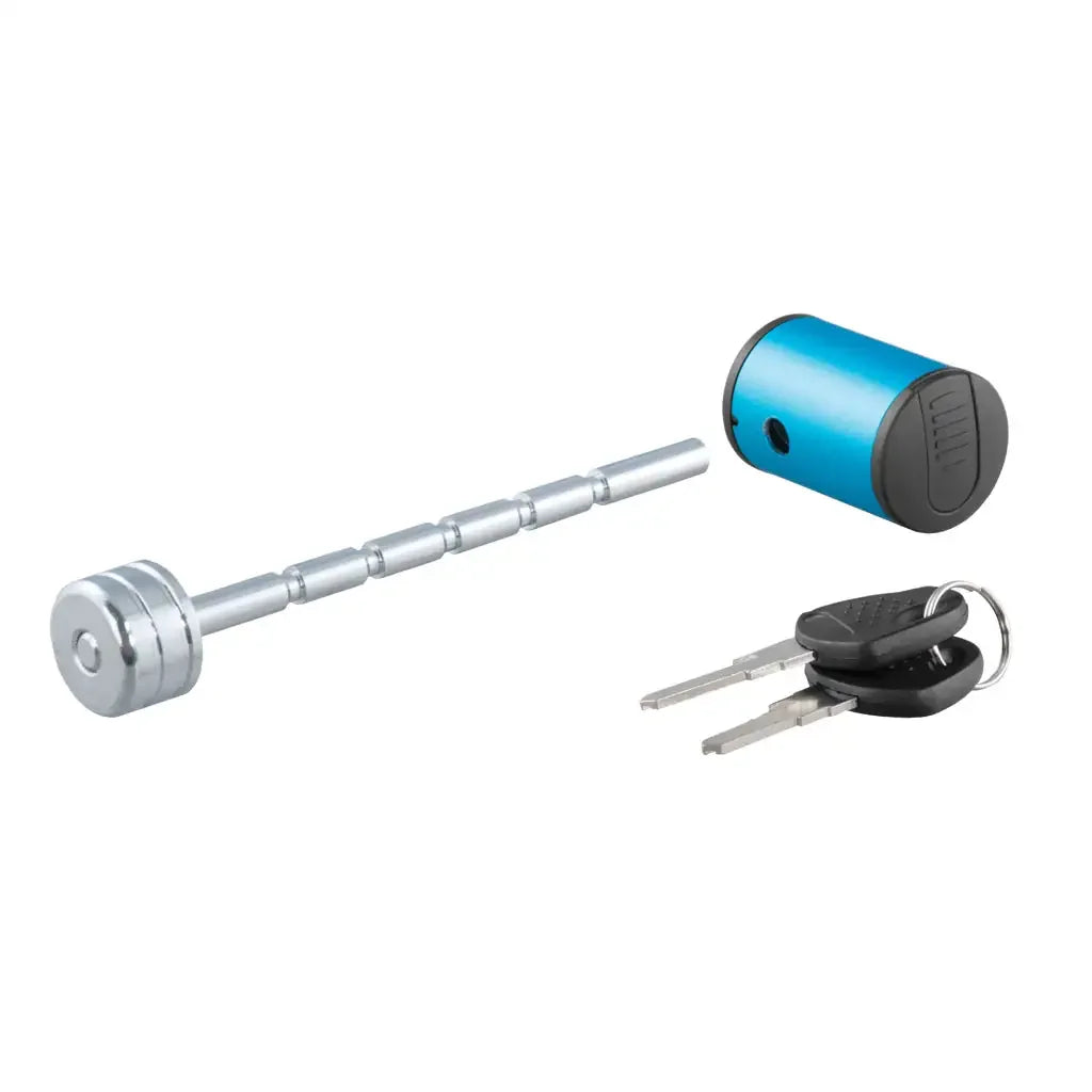 CURT 23503 Coupler Lock (1/4" Pin, 1" to 3" Latch Span, Right-Angle, Chrome) - View 1