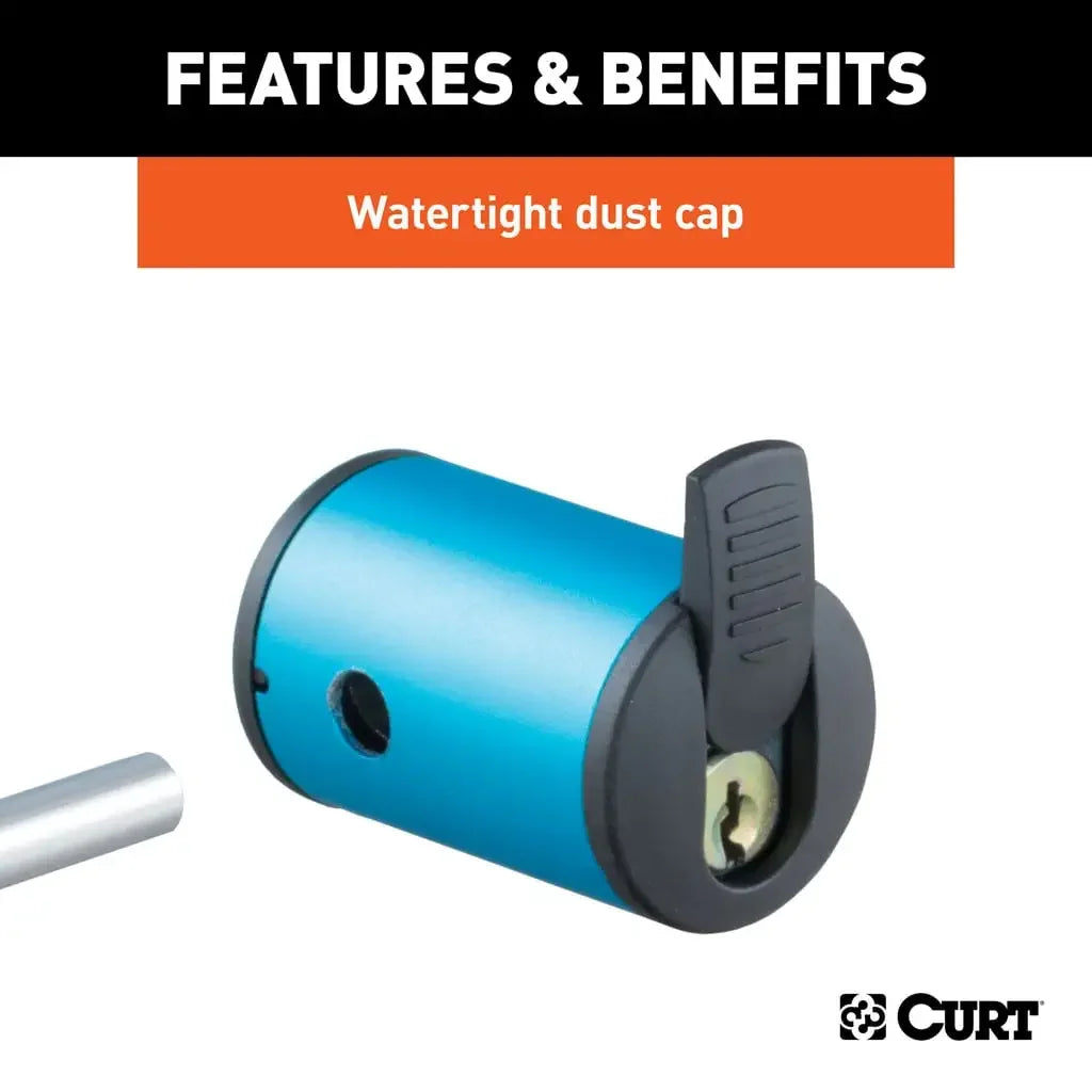CURT 23503 Coupler Lock (1/4" Pin, 1" to 3" Latch Span, Right-Angle, Chrome) - View 6