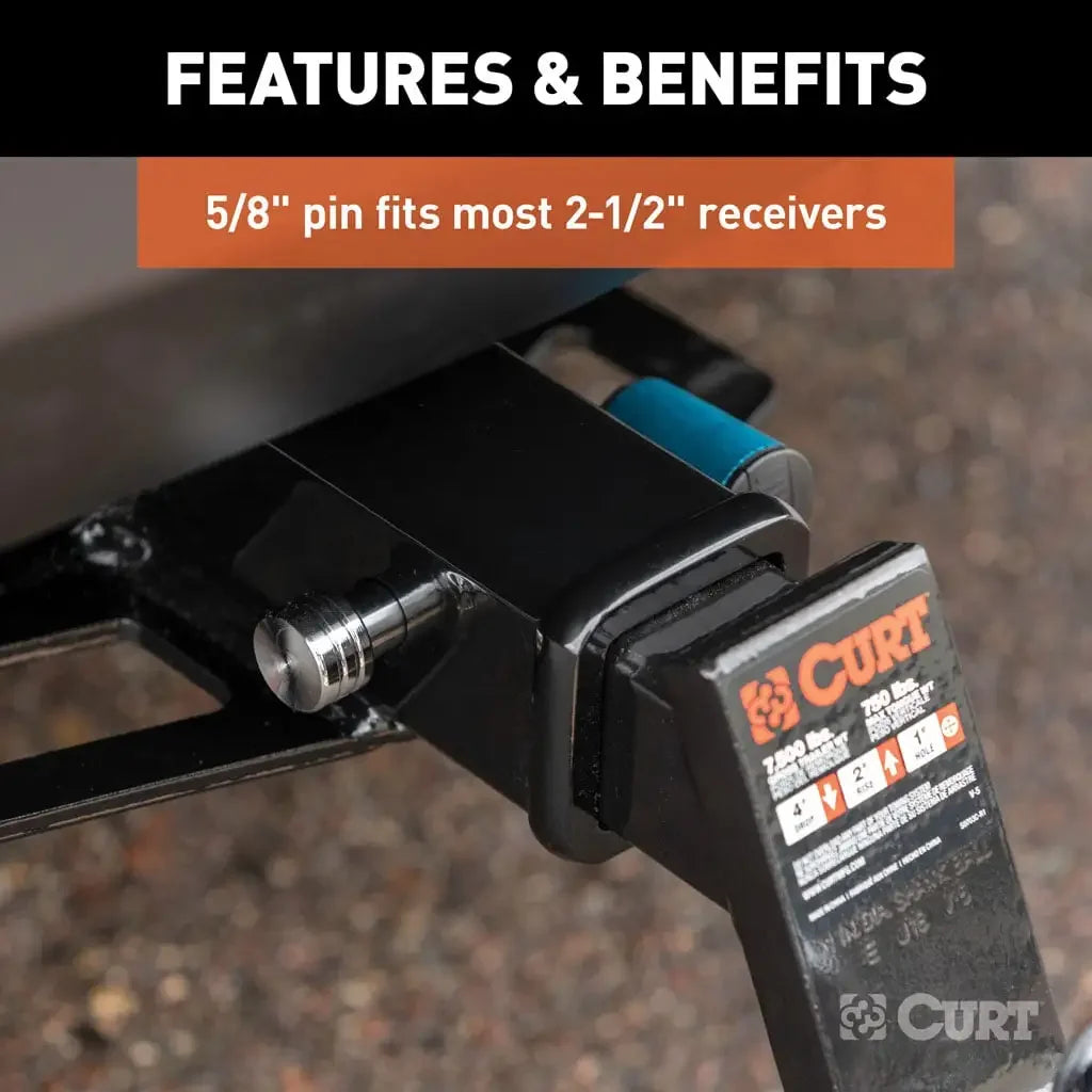 CURT 23504 5/8" Hitch Lock (2" or 2-1/2" Receiver, Right-Angle, Chrome) - View 4