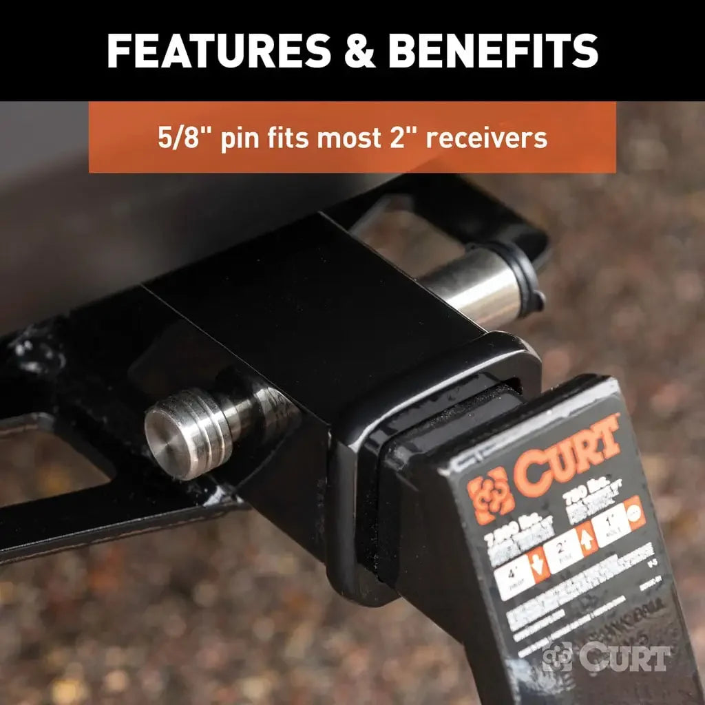 CURT 23516 5/8" Hitch Lock (2" Receiver, Barbell, Stainless) - View 4