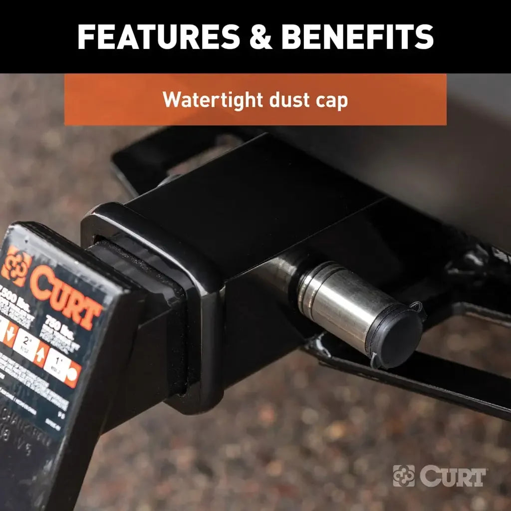 CURT 23517 1/2" Hitch Lock with 5/8" Adapter (1-1/4" or 2" Receiver, Barbell, Stainless) - View 7