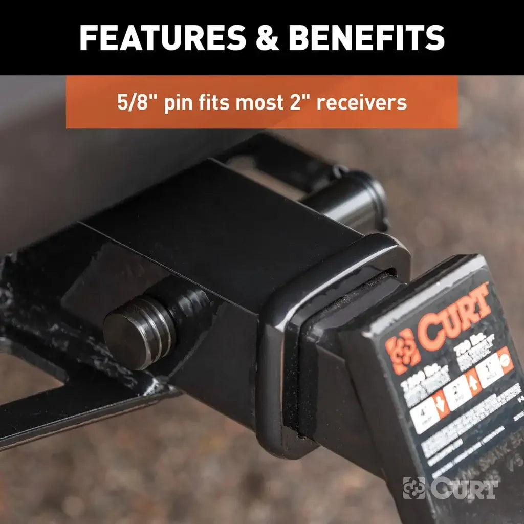 CURT 23518 5/8" Hitch Lock (2" Receiver, Barbell, Black) - View 4