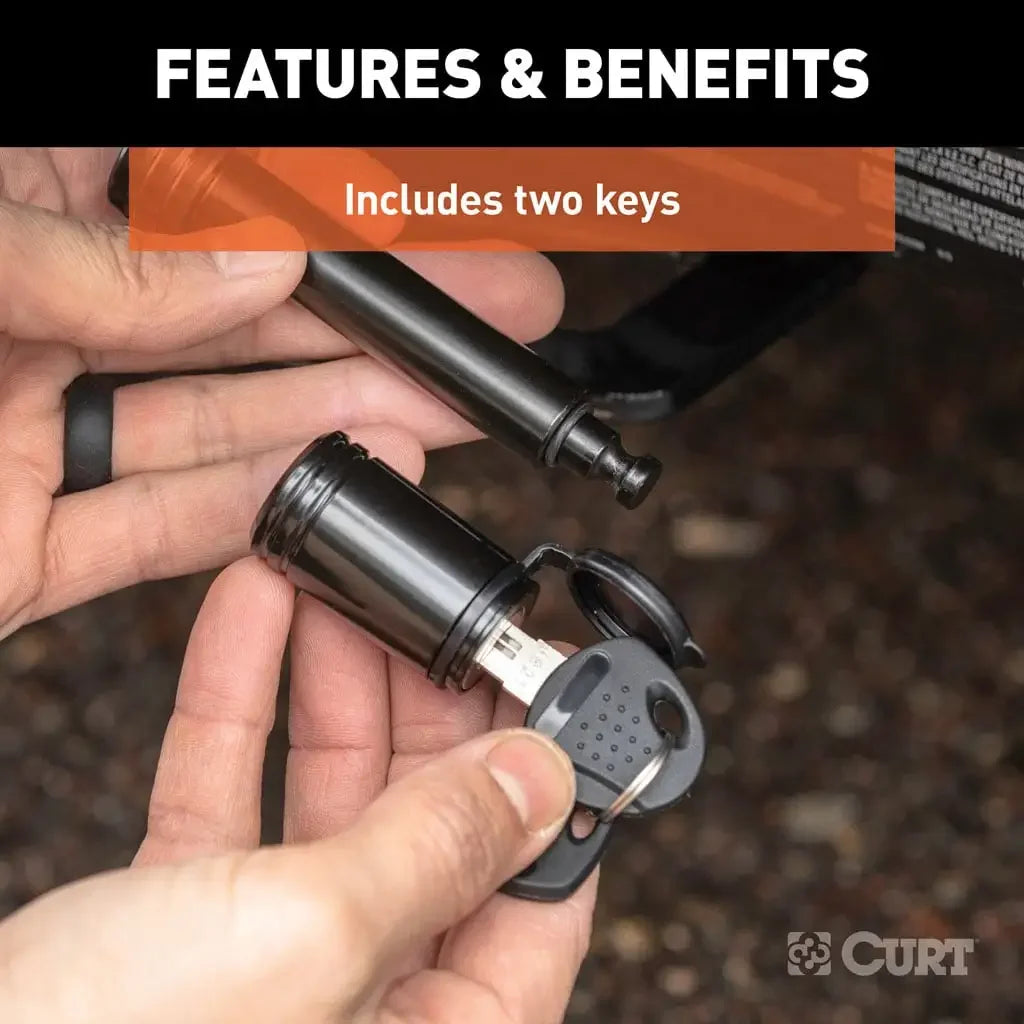 CURT 23518 5/8" Hitch Lock (2" Receiver, Barbell, Black) - View 8
