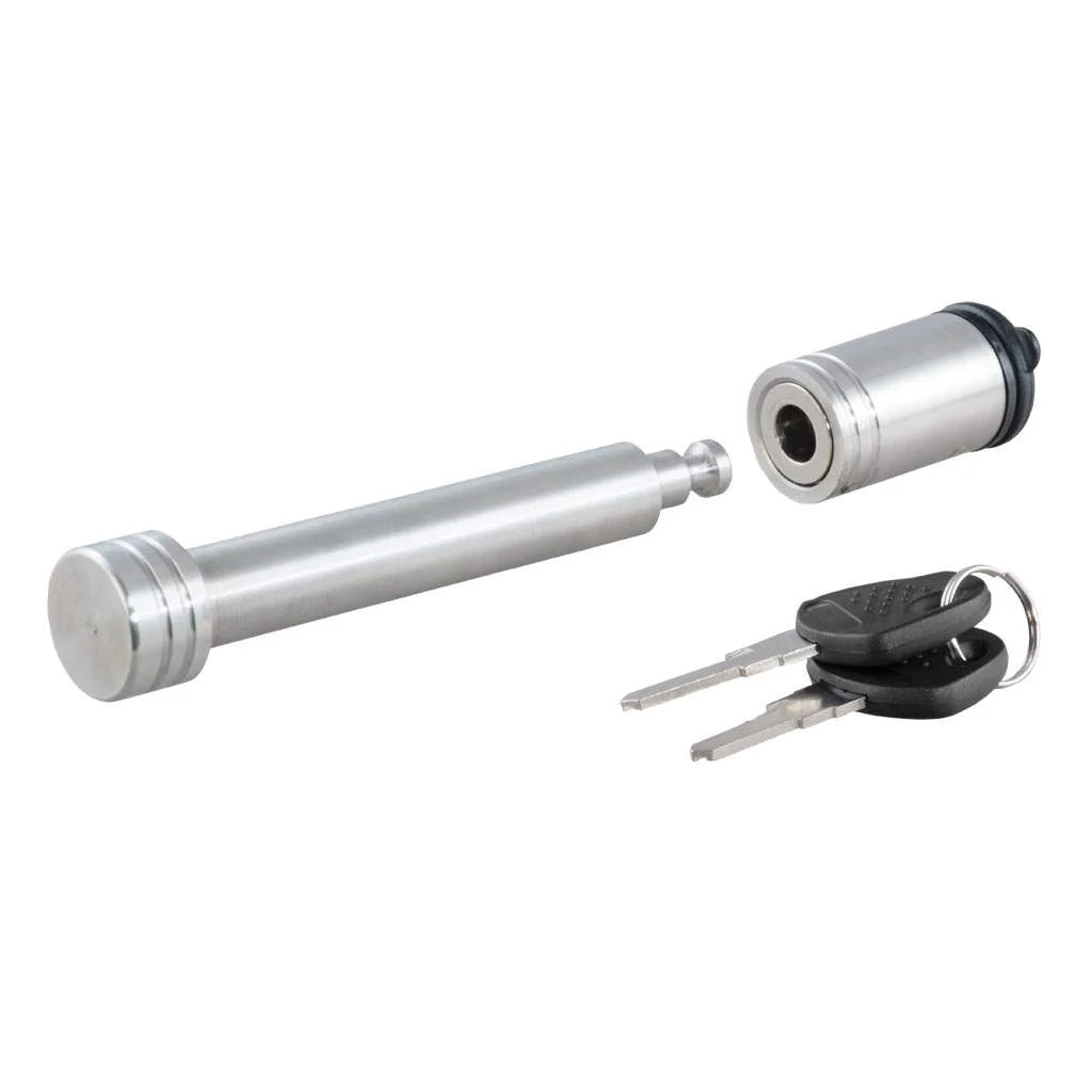 CURT 23519 5/8" Hitch Lock (2" or 2-1/2" Receiver, Barbell, Stainless) - View 1