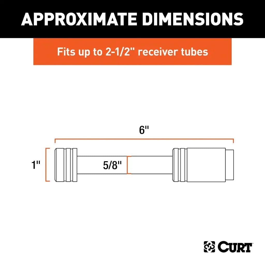 CURT 23519 5/8" Hitch Lock (2" or 2-1/2" Receiver, Barbell, Stainless) - View 2