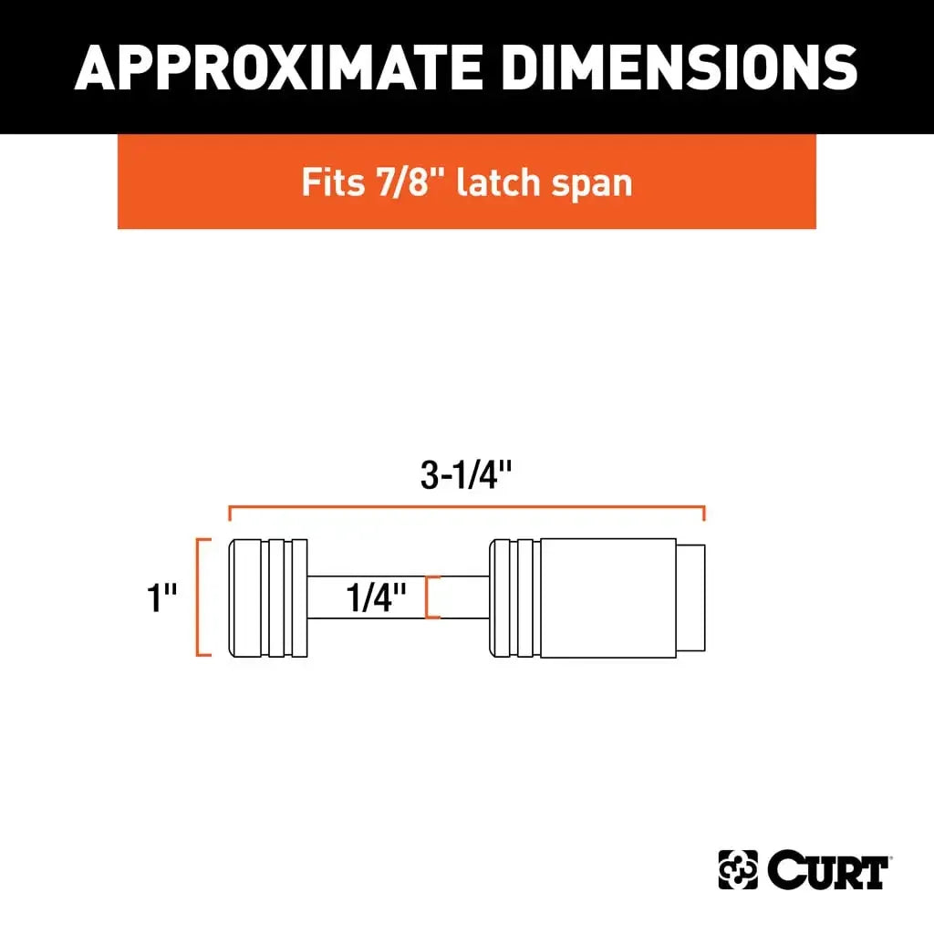 CURT 23520 Coupler Lock (1/4" Pin, 7/8" Latch Span, Barbell, Chrome) - View 2