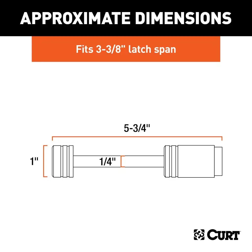 CURT 23523 Coupler Lock (1/4" Pin, 3-3/8" Latch Span, Barbell, Chrome) - View 2