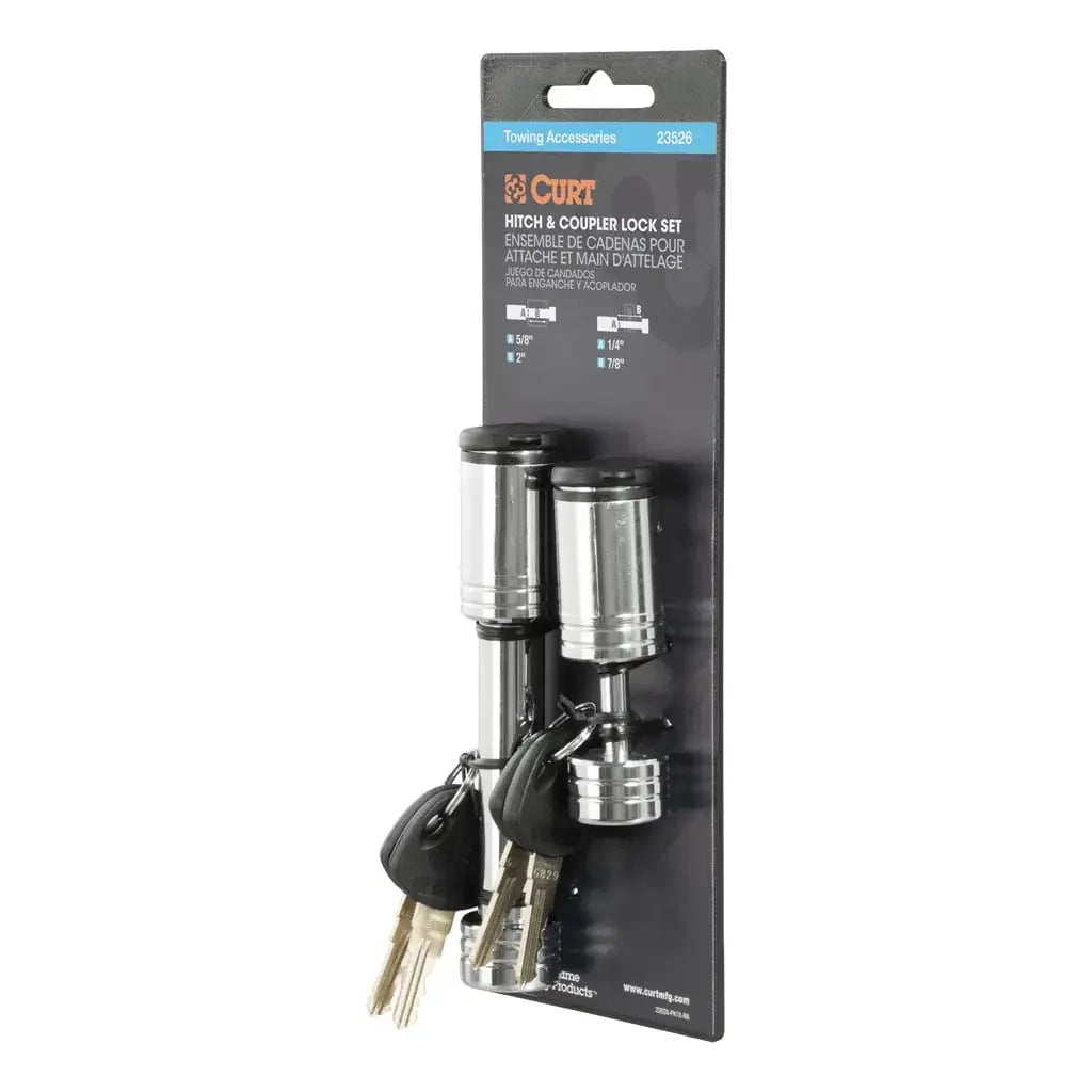 CURT 23526 Hitch & Coupler Lock Set (2" Receiver, 7/8" Latch) - View 9