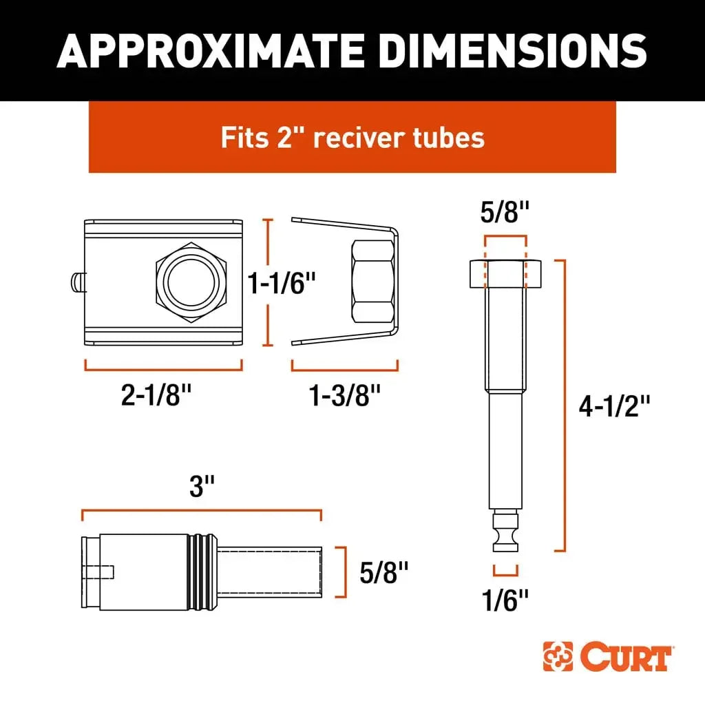 CURT 23535 Anti-Rattle Hitch Lock, Fits 2" Receivers - View 2