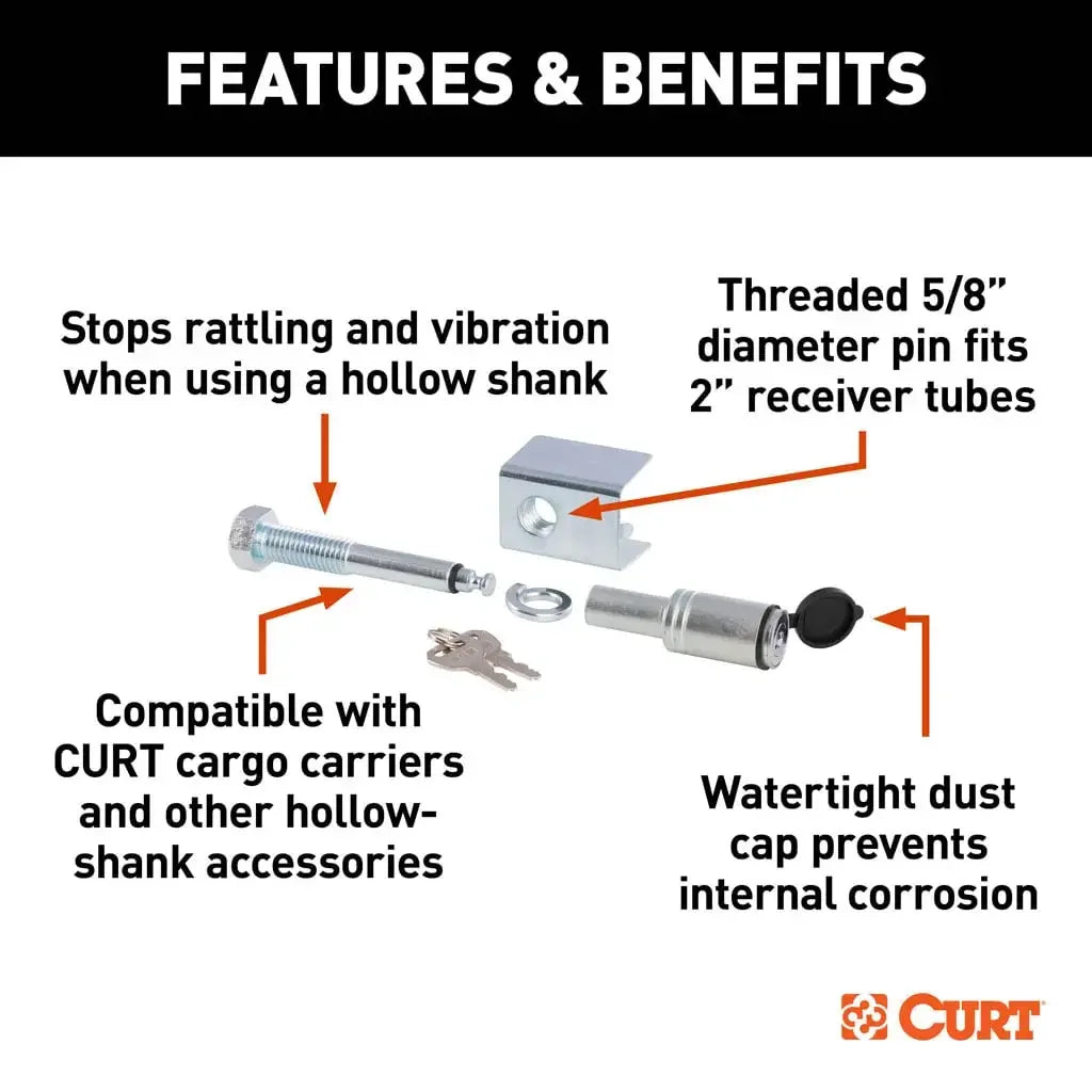 CURT 23535 Anti-Rattle Hitch Lock, Fits 2" Receivers - View 3