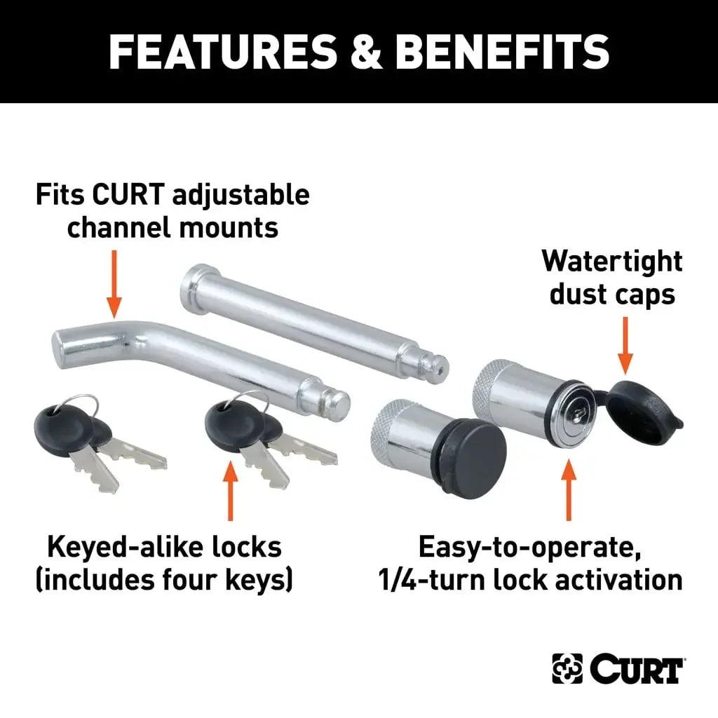 CURT 23556 Channel Mount Lock Set (5/8" Diameter) - View 3