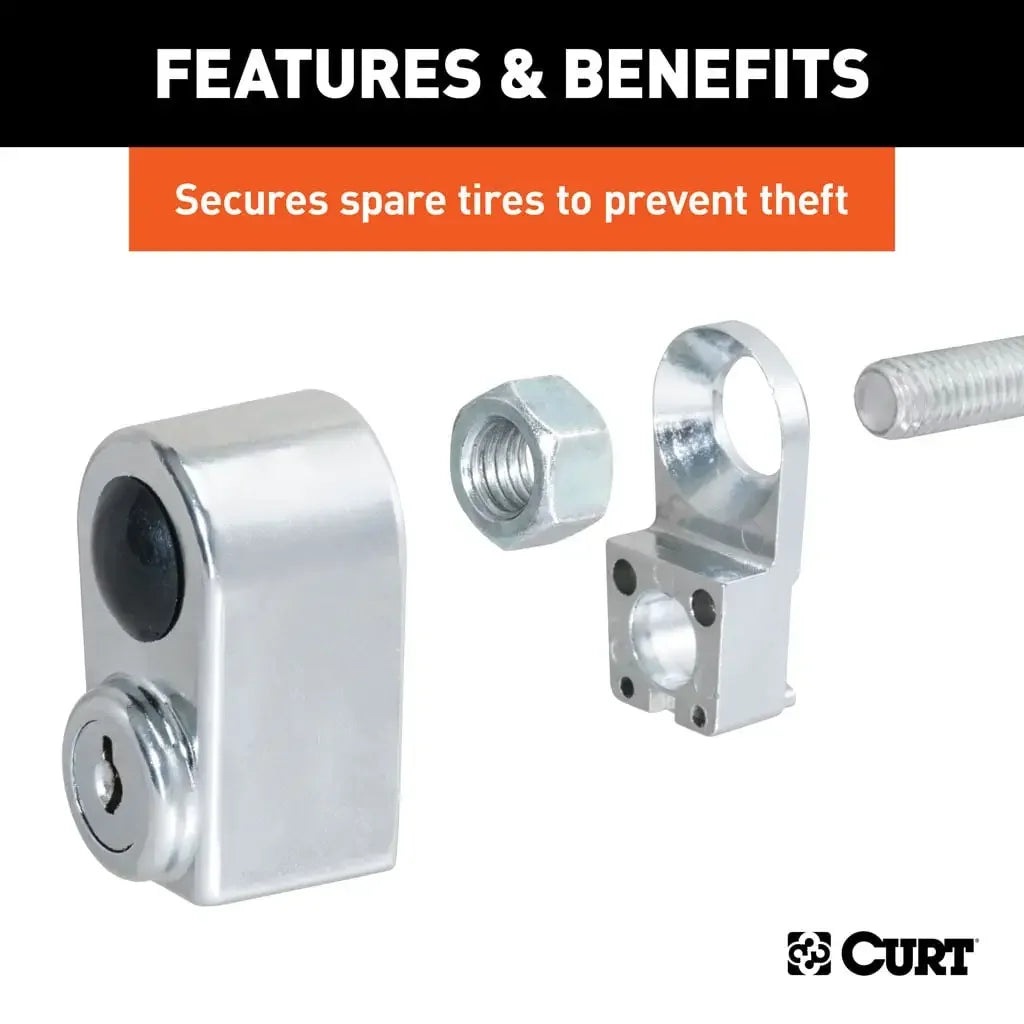 CURT 23562 Spare Tire Lock (Chrome) - View 4