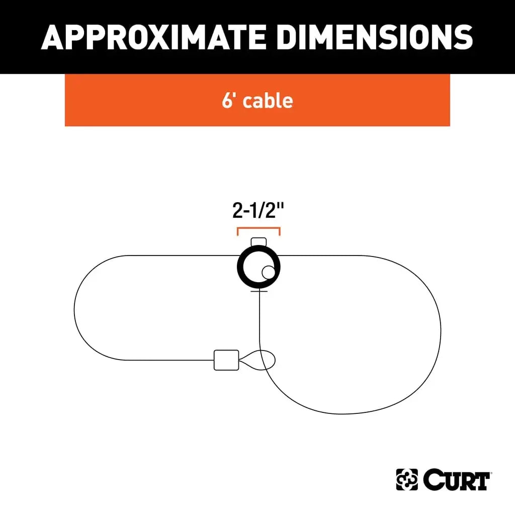 CURT 23670 Multi-Use Cable Lock (6' x 3/8" Cable, Vinyl-Coated Braided Steel) - View 2