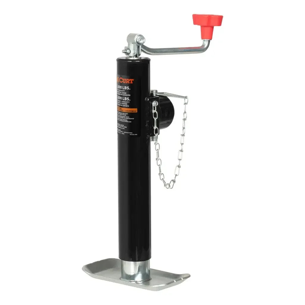CURT 25006 Pipe-Mount Swivel Trailer Jack with Top Handle (5,000 lbs, 10" Travel) - View 1