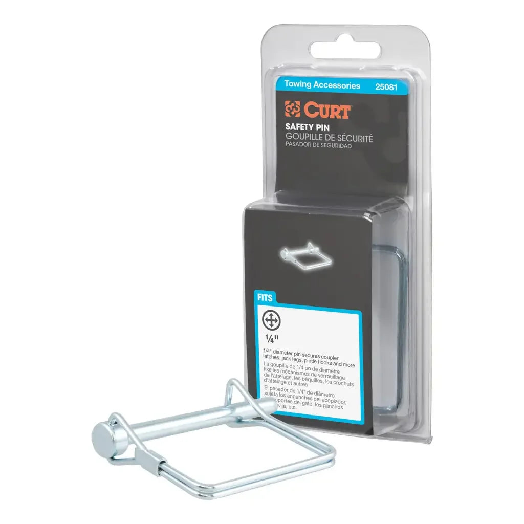 CURT 25081 1/4" Safety Pin (2-3/4" Pin Length, Packaged) - View 1