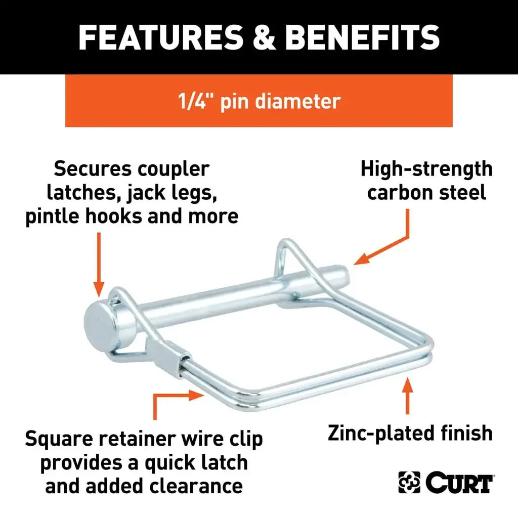 CURT 25081 1/4" Safety Pin (2-3/4" Pin Length, Packaged) - View 3