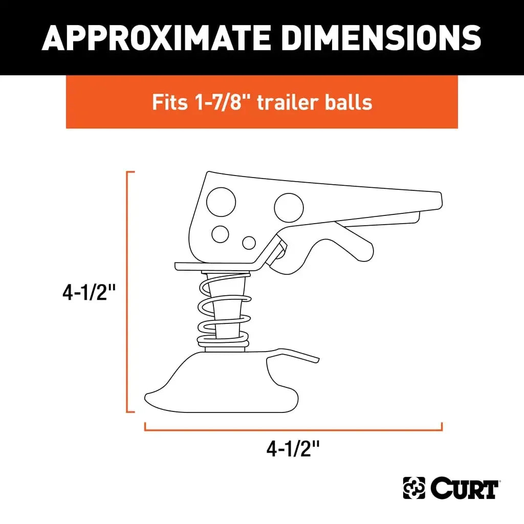CURT 25094 Replacement 1-7/8" Posi-Lock Coupler Latch for Straight-Tongue Couplers - View 2