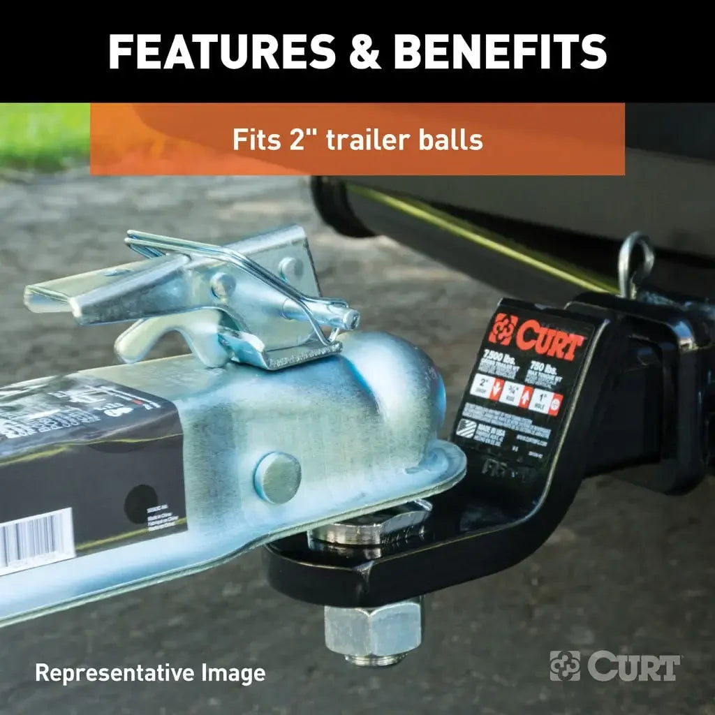 CURT 25138 2" Straight-Tongue Coupler with Posi-Lock (3" Channel, 3,500 lbs, Zinc) - View 4
