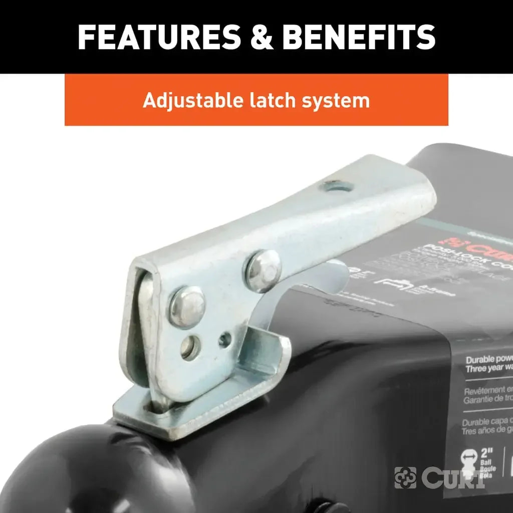 CURT 25210 2" A-Frame Coupler with Posi-Lock (5,000 lbs, Black) - View 4