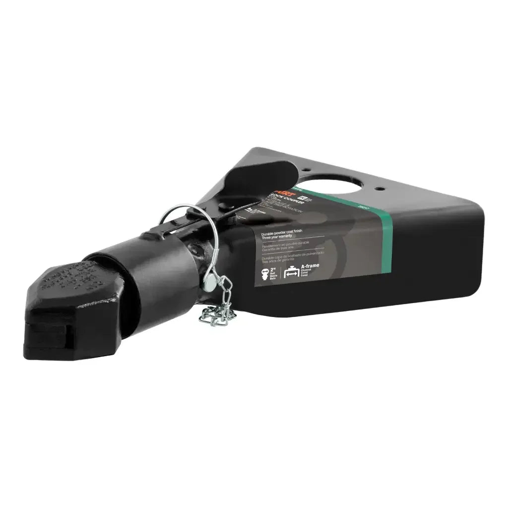 CURT 25217 2" A-Frame Coupler with Sleeve-Lock (7,000 lbs, Black) - View 1