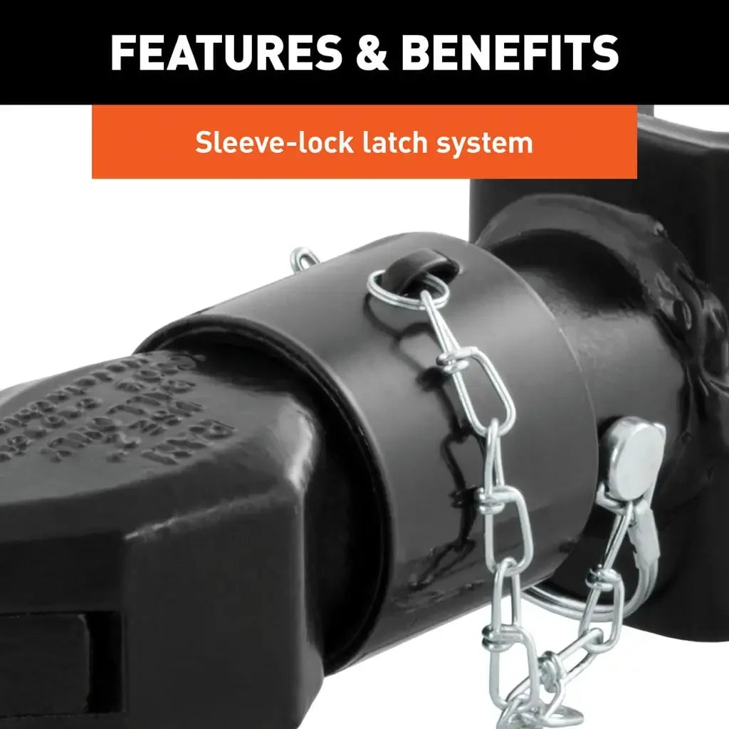 CURT 25319 2" Channel-Mount Coupler with Sleeve-Lock (7,000 lbs, Black) - View 4
