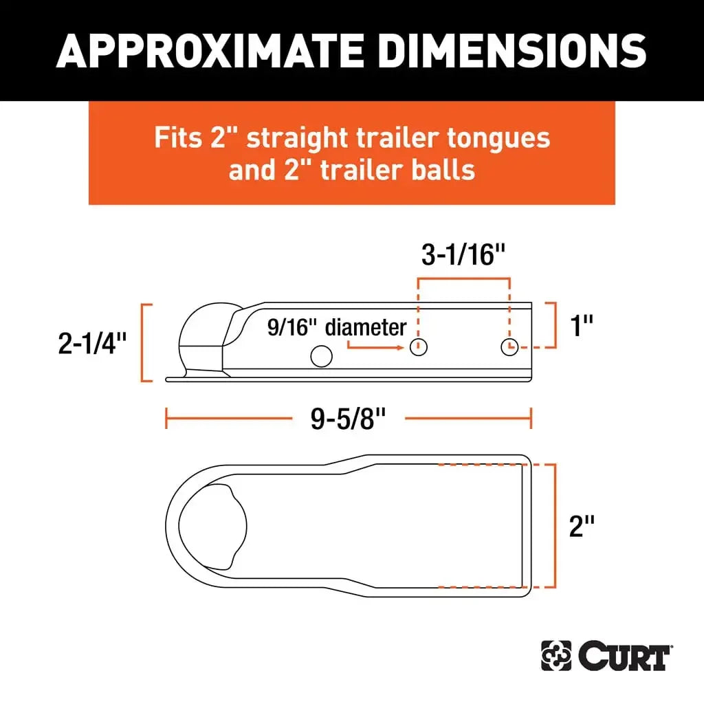 CURT 25470 QuickPin No-Latch 2" Trailer Coupler (2" Channel, 3,500 lbs) - View 2