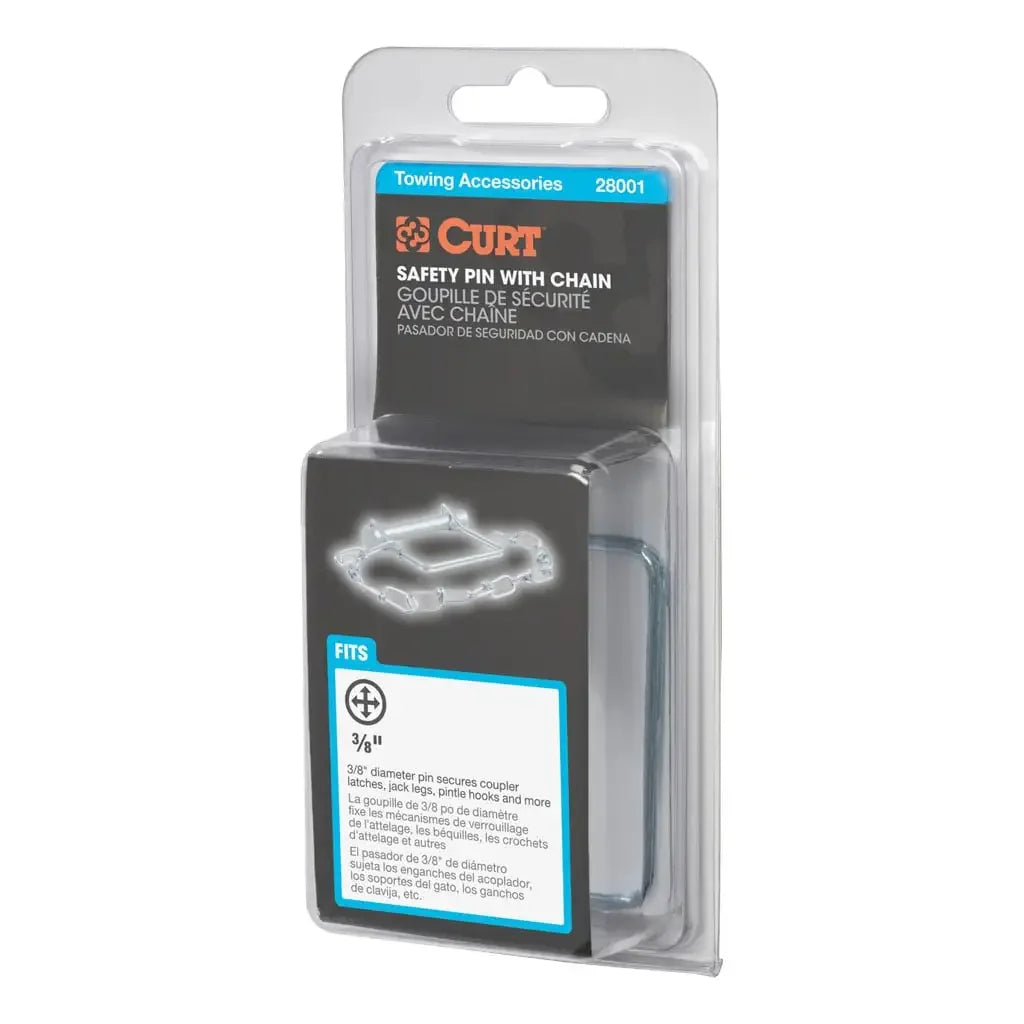 CURT 28001 3/8" Safety Pin with 12" Chain (2-3/4" Pin Length, Packaged) - View 5