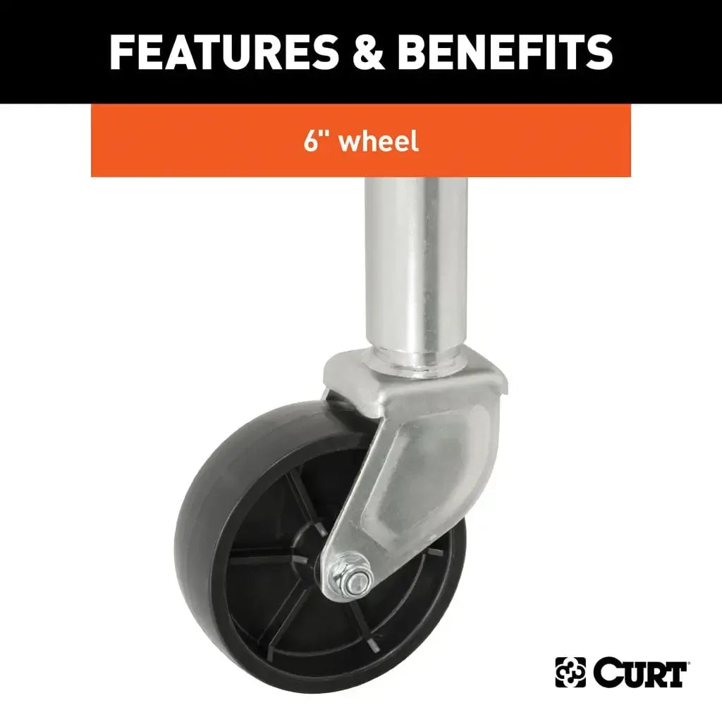 CURT 28113 Marine Jack with 6" Wheel (1,200 lbs, 10" Travel, Packaged) - View 5