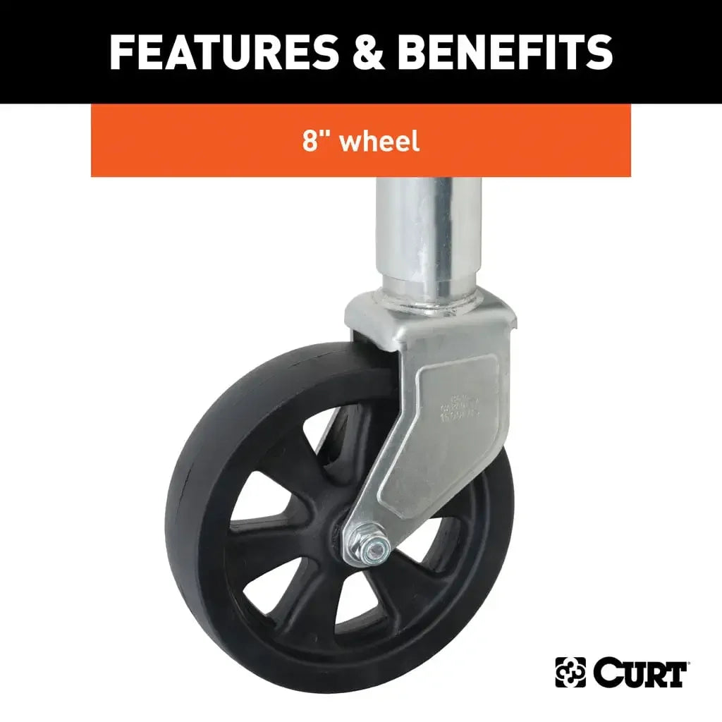 CURT 28116 Marine Jack with 8" Wheel (1,500 lbs, 10" Travel, Packaged) - View 5