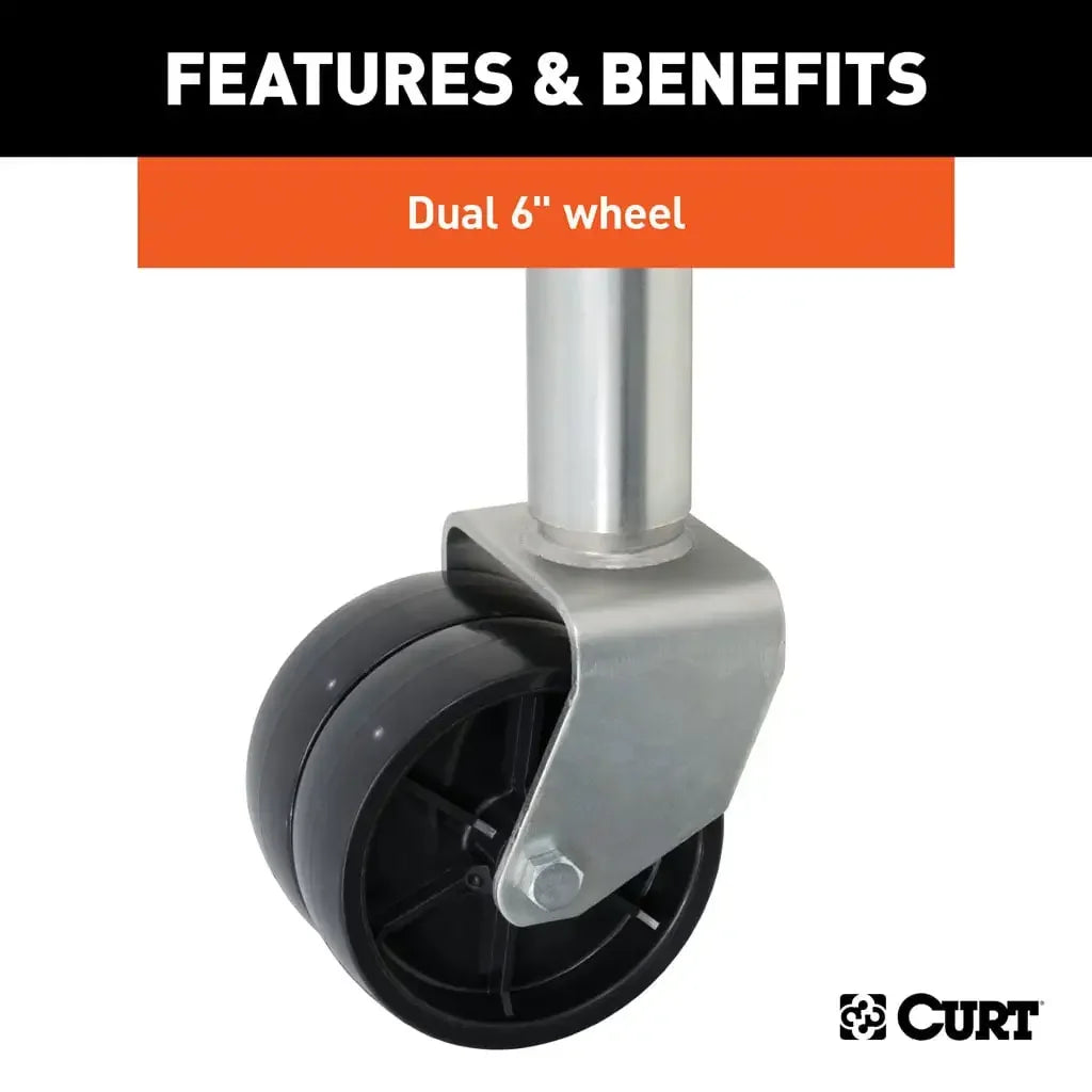 CURT 28156 Marine Jack with Dual 6" Wheels (1,500 lbs, 10" Travel, Packaged) - View 5