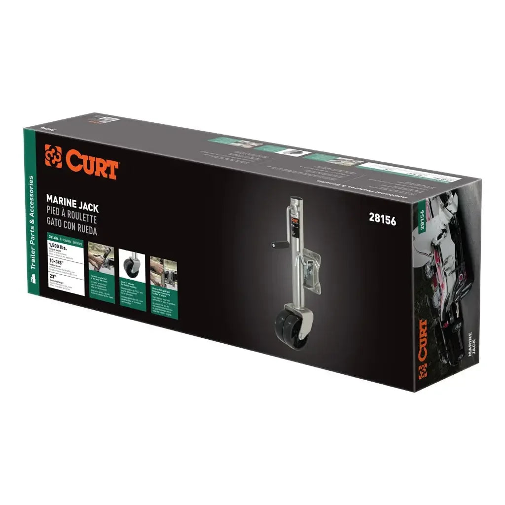 CURT 28156 Marine Jack with Dual 6" Wheels (1,500 lbs, 10" Travel, Packaged) - View 8