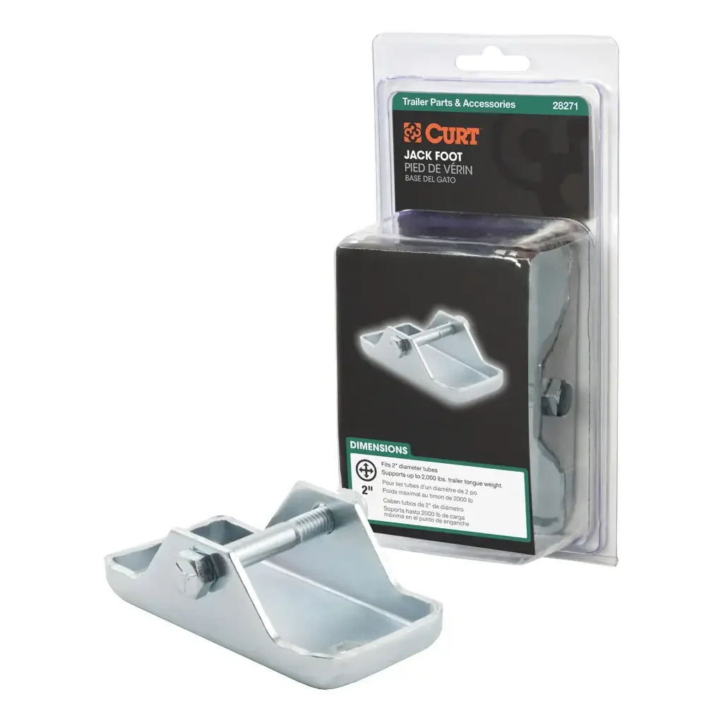 CURT 28271 Bolt-On Jack Foot (Fits 2" Tube, 2,000 lbs, Packaged) - View 1