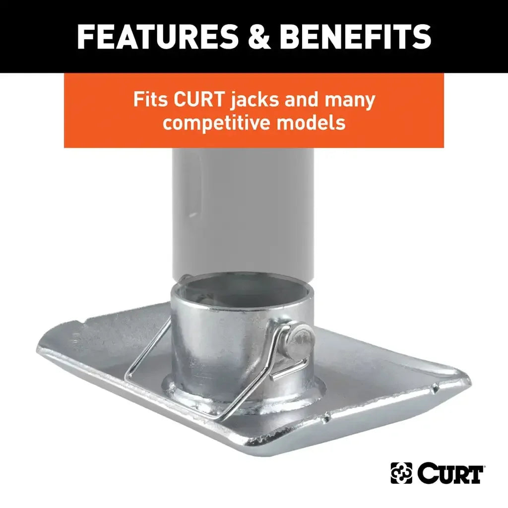 CURT 28273 Pin-On Jack Foot (Fits 2" Tube, 2,000 lbs, 1-11/16" Height, Packaged) - View 4