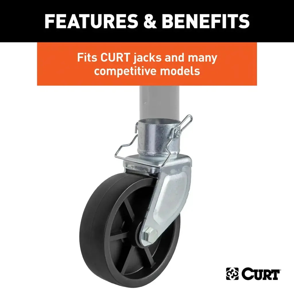 CURT 28276 6" Jack Caster (Fits 2" Tube, 1,200 lbs.) - View 4