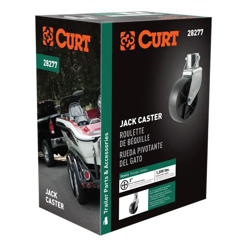 CURT 28277 6" Jack Caster (Fits 2" Tube, 1,200 lbs, Packaged) - View 5