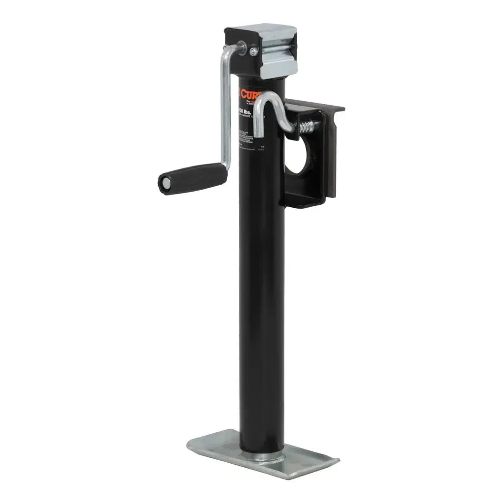 CURT 28306 Bracket-Mount Swivel Jack with Side Handle (2,000 lbs, 15" Travel) - View 1