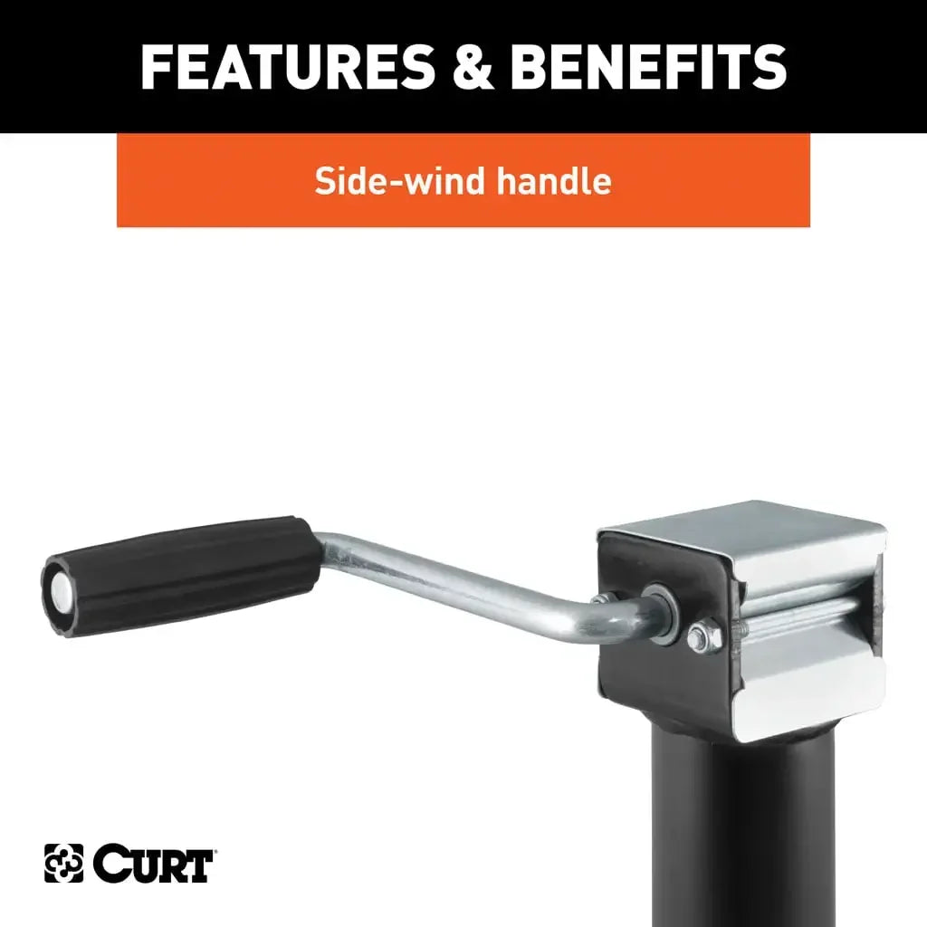 CURT 28306 Bracket-Mount Swivel Jack with Side Handle (2,000 lbs, 15" Travel) - View 5