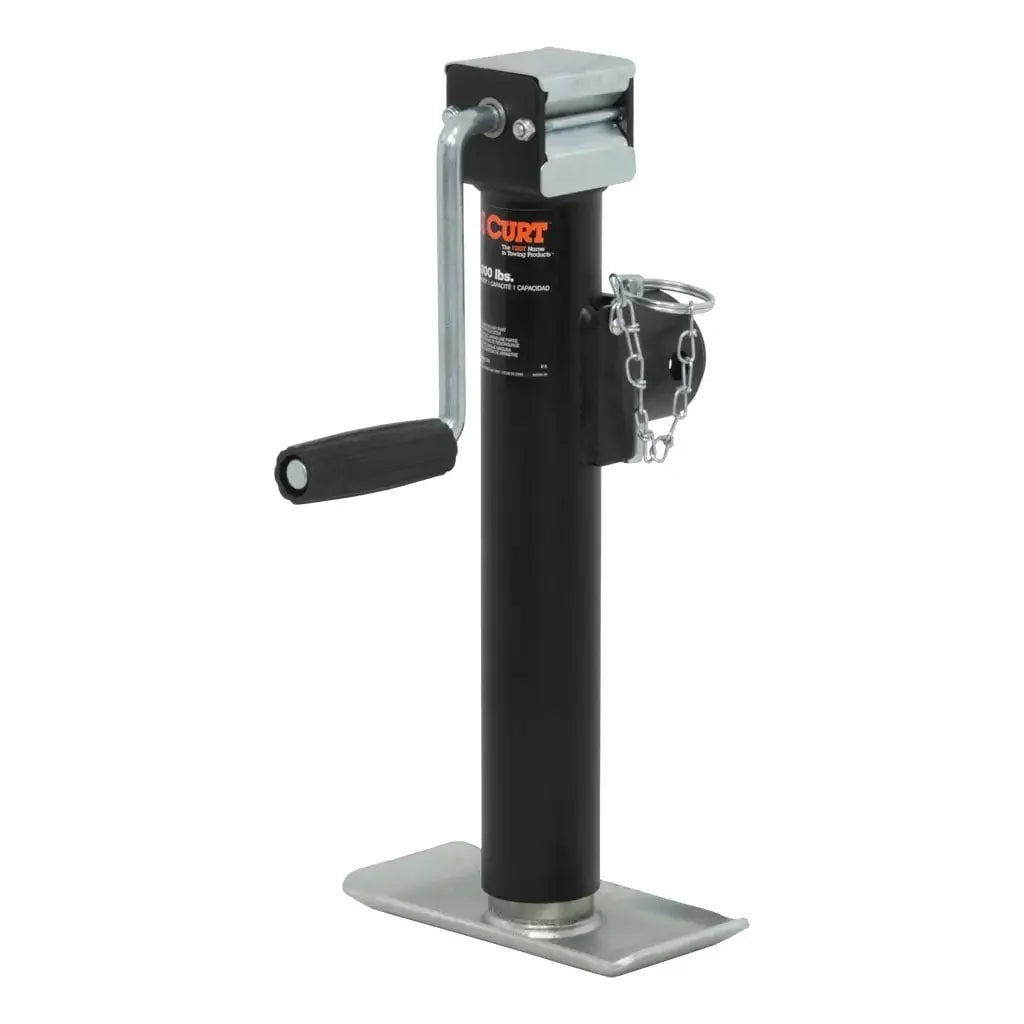 CURT 28321 Pipe-Mount Swivel Jack with Side Handle (2,000 lbs, 10" Travel) - View 1