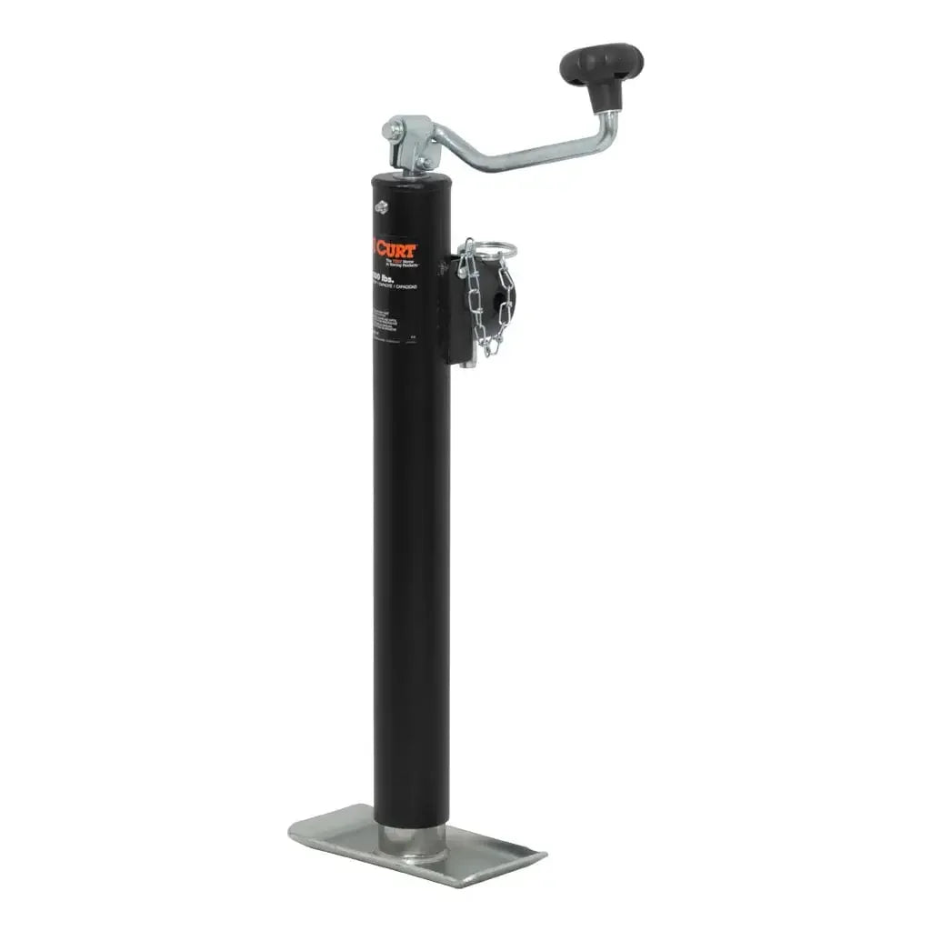 CURT 28322 Pipe-Mount Swivel Jack with Top Handle (2,000 lbs, 15" Travel) - View 1