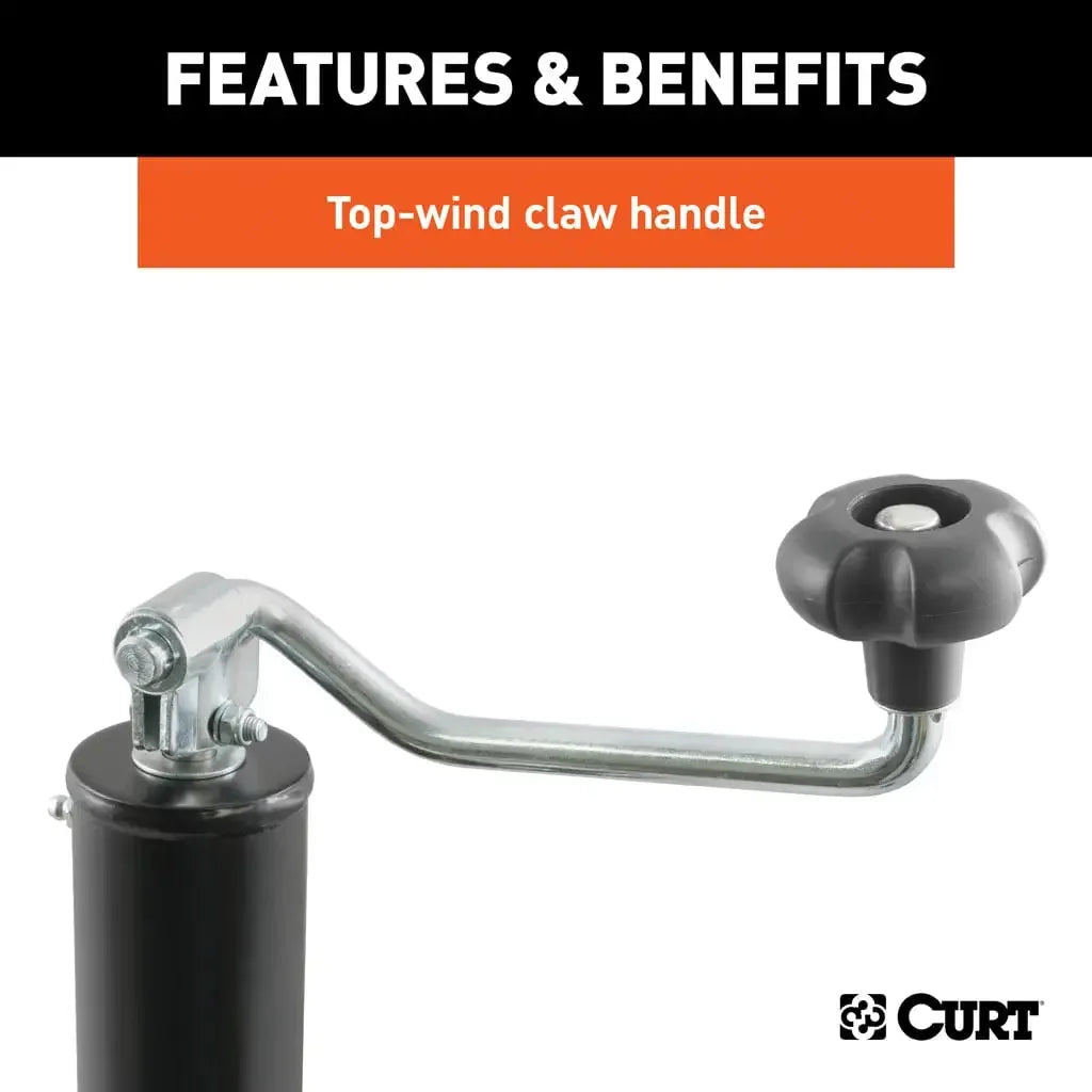 CURT 28322 Pipe-Mount Swivel Jack with Top Handle (2,000 lbs, 15" Travel) - View 5