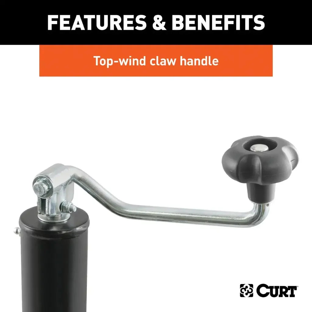 CURT 28323 Pipe-Mount Swivel Jack with Top Handle (2,000 lbs, 15" Travel, Packaged) - View 5