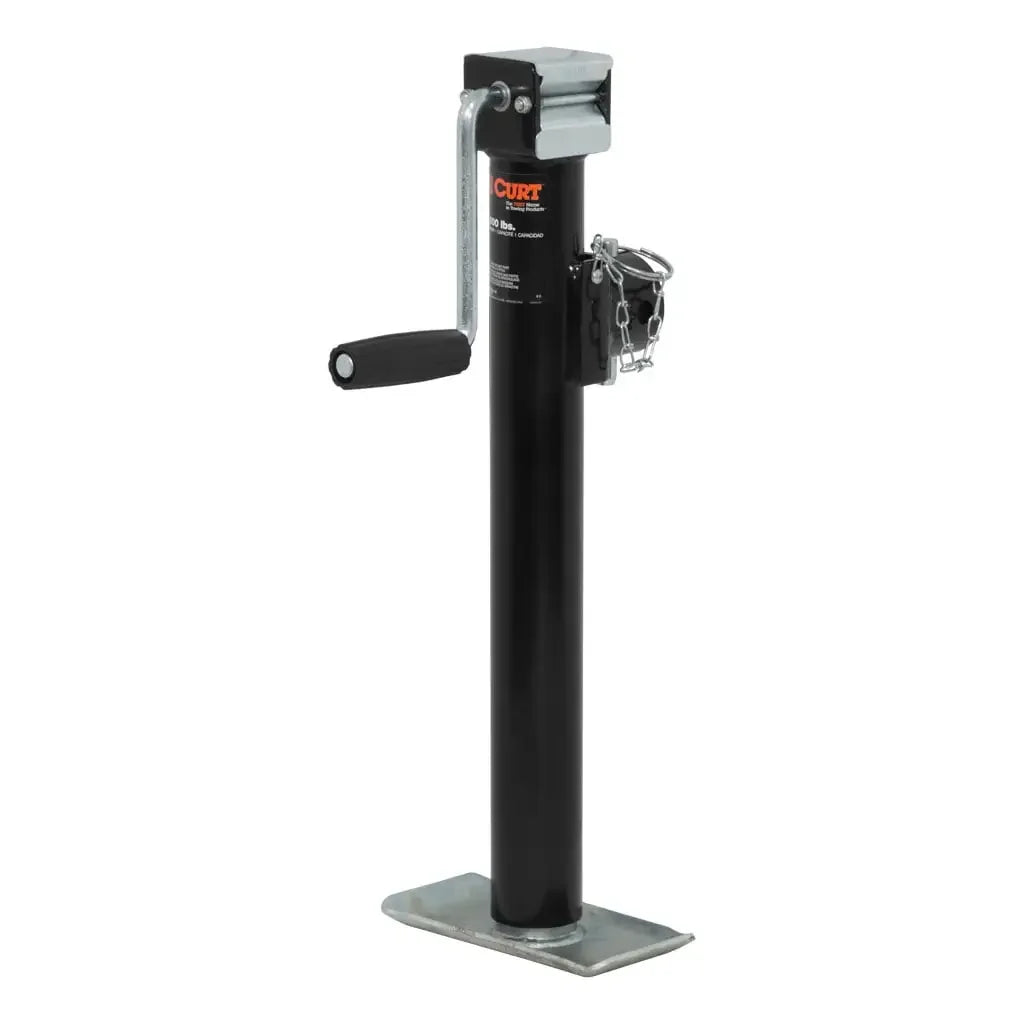 CURT 28324 Pipe-Mount Swivel Jack with Side Handle (2,000 lbs, 15" Travel) - View 1