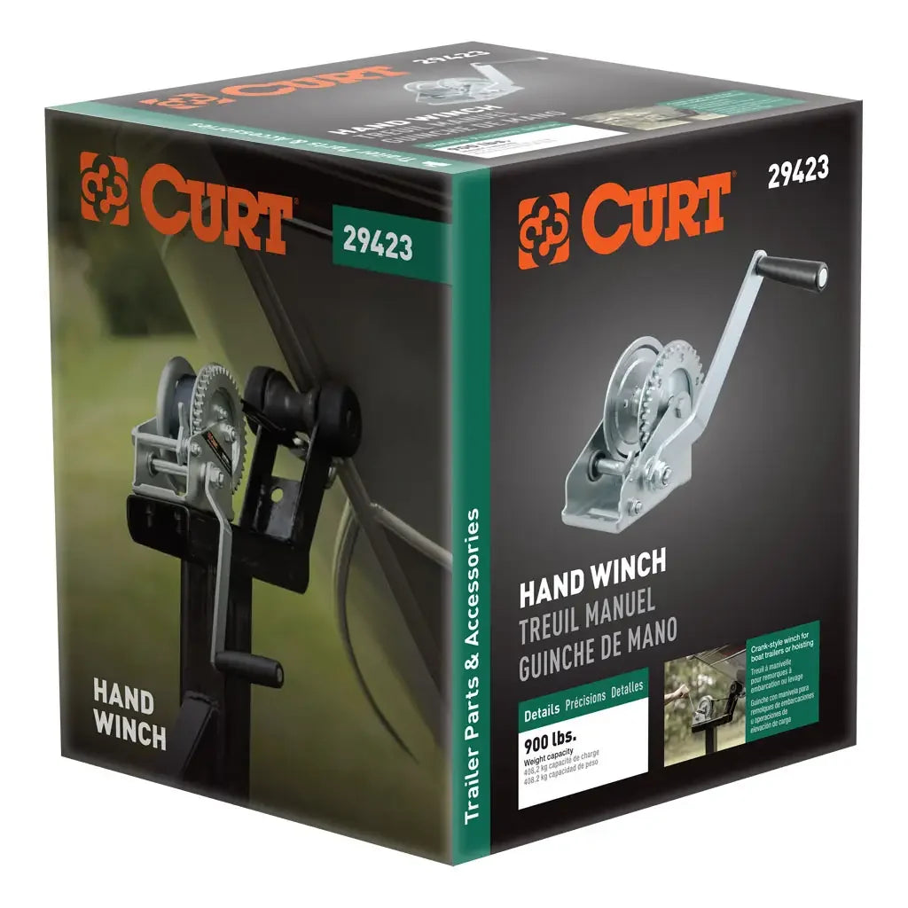 CURT 29423 Hand Crank Winch (900 lbs, 6-1/2" Handle) - View 5